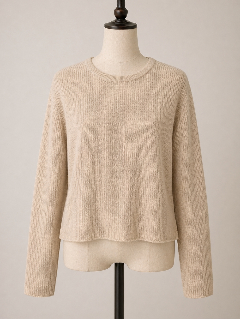 Classic Crewneck Women’s Sweater in Beige